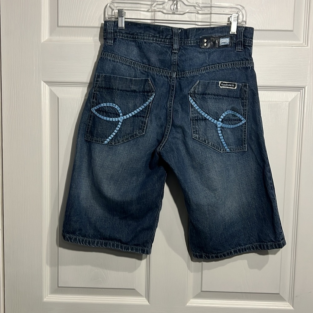 Ecko Unlimited Men's Vintage Denim shorts - Size 30 - Blue - Picture 6 of 10